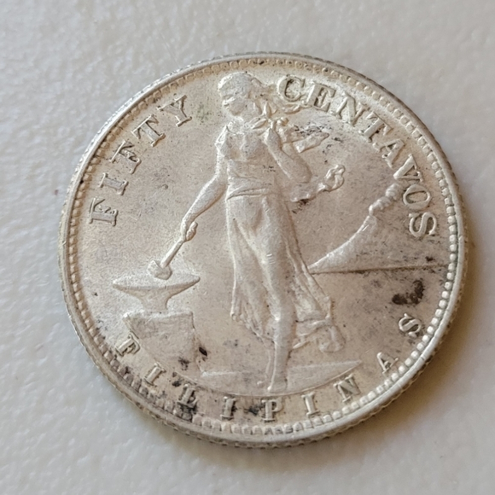 1944-S United States of America Fifty Centavos Silver Coin Filipinas